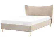 Bed Velvet CHALEIX 140 x 200 cm (EU Double) Taupe_844560