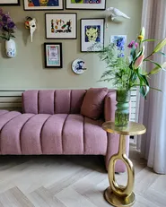 Right-Hand Chaise Longue LANNILS Fabric Pink_967677