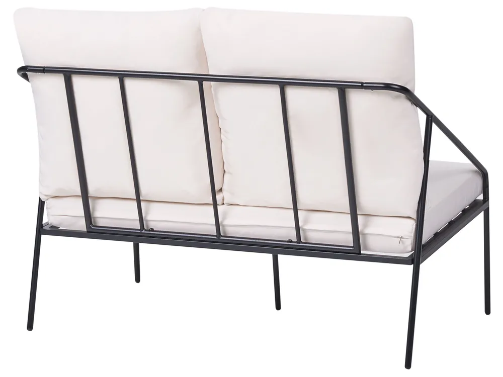 Garden Lounge Set with Table 4 Seater USTICA Metal Black_1037380