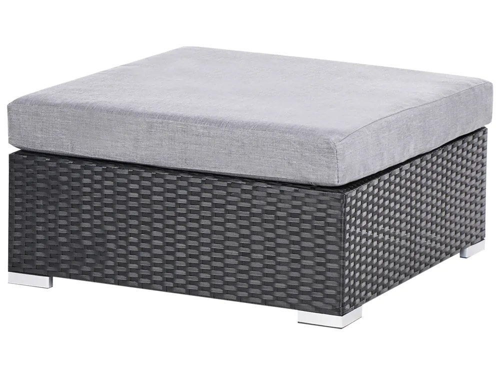Garden Corner Sofa with Table 4 Seater SANO PE Rattan Black Right Hand_976024