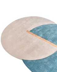 Rug AYUJ Beige/ Blue 160 x 230 cm Viscose_1059487