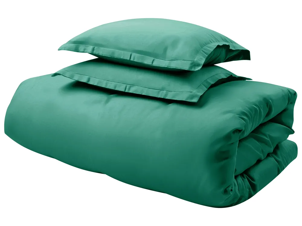 Duvet Cover Set PARKROSE 200 x 200 cm Sateen Cotton Green_1060029