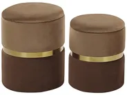 Set of 2 Storage Pouffes WICHITA Velvet Brown_772458