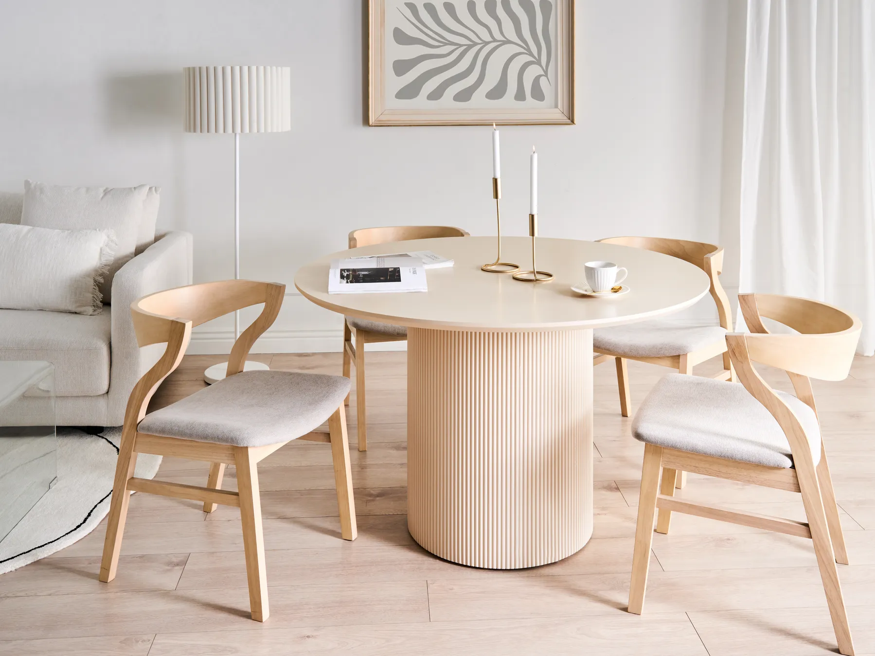 Dining Table NEWELL Light Beige 120 cm 120 cm_993633