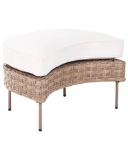 Garden Armchair with Ottoman ARCILLE PE Rattan Brown_1082748