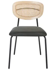 Set of 2 Dining Chairs MAYETTA Rattan Dark Green_931866