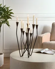 Candle Holder MATOSINHOS 54 cm Metal Black_968422