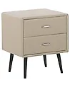 Sängbord med 2 förvaringslådor ESSONNE Konstläder Beige
