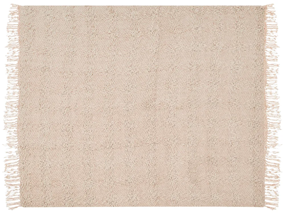 Blanket VELLA Cotton 200 x 220 cm Light Beige_939547