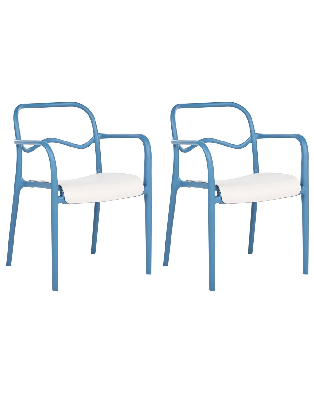 Set of 2 Garden Chairs THASOS Synthetic Material Blue