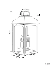 Set med 2 vägglampor för utomhusbruk VIDBOL Svart_1099951