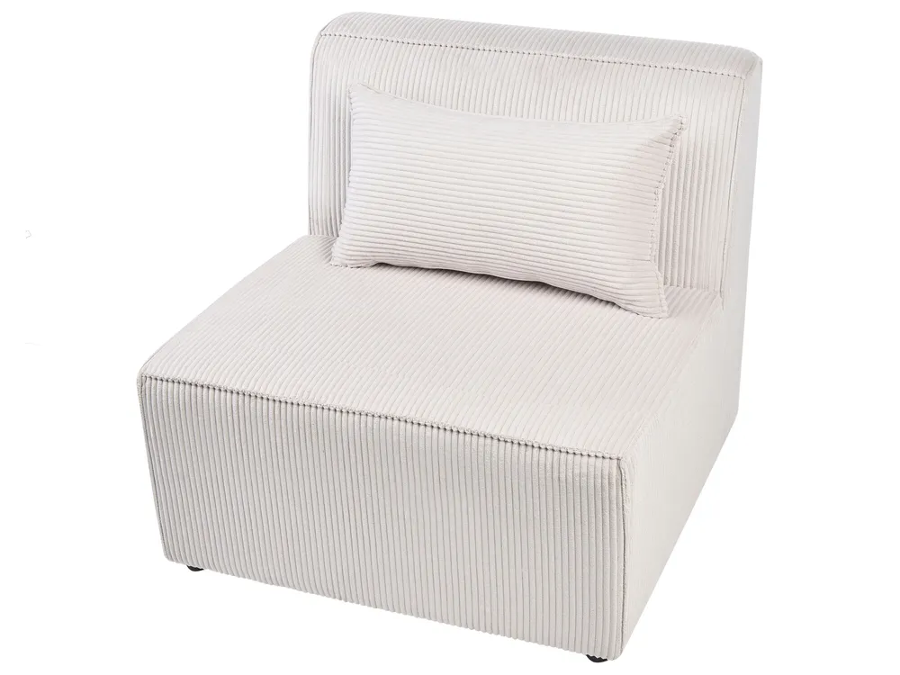 Modular Corner Sofa 4 Seater LEMVIG Corduroy Beige Right Hand_1052842