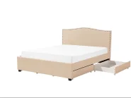 Säng med förvaringslådor MONTPELLIER Beige 180 x 200 cm_754256
