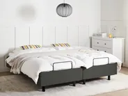 Adjustable Bed without Headboard Fabric DUKE II 160 x 200 cm (EU King Size) Dark Grey_987915