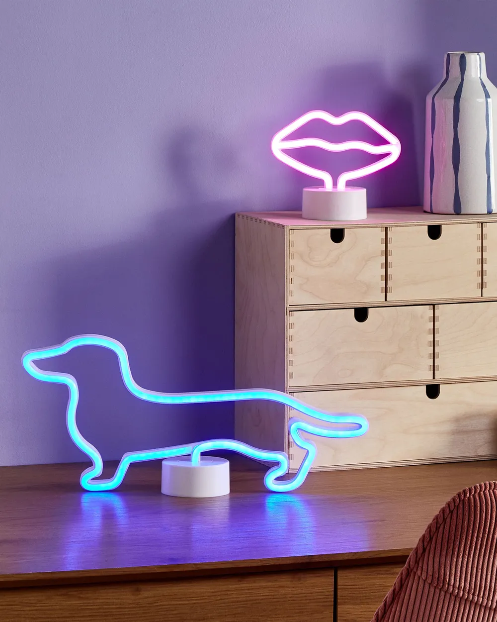 LED Neon Sign Dog FRANCIS Blue