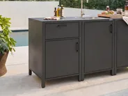 Outdoor Kitchen Cabinet ROCHA Graphite Grey Metal_1079712