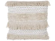 Set of 2 Decorative Cushions VILLUR 45 x 45 cm Cotton Beige Striped_768902
