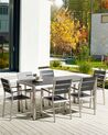 Set of 6 Garden Chairs VERNIO Black/ Silver