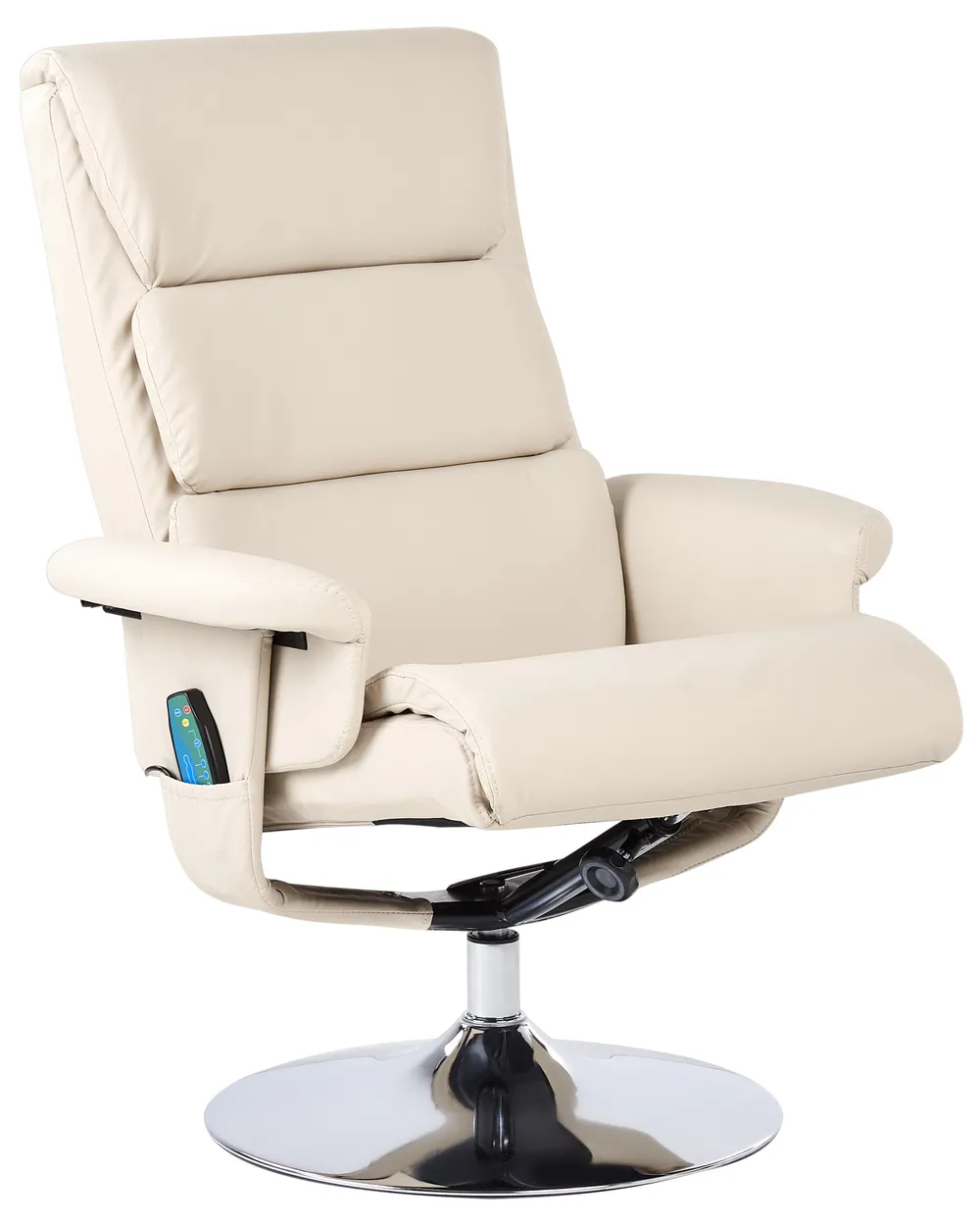 Massage Chair LEGEND with Footstool Faux Leather Light Beige_963863