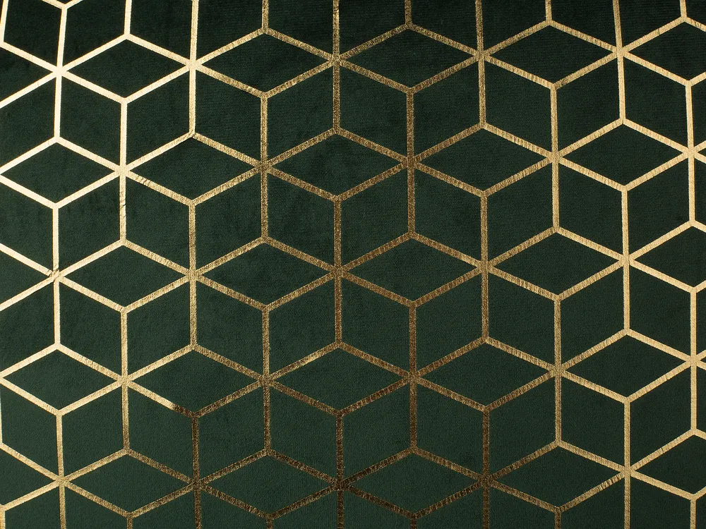 Koristetyynysetti 2 kpl CELOSIA 45 x 45 cm Sametti Tummanvihreä Geometrinen kuvio_770083