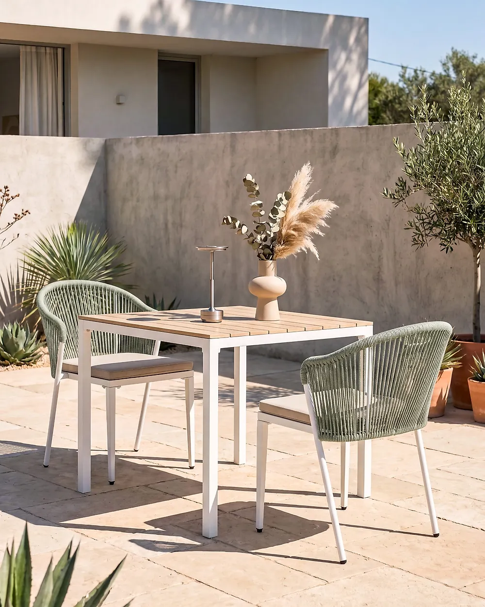 Trädgårdsmatbord PRATO 95 cm 95 cm Beige_1179763