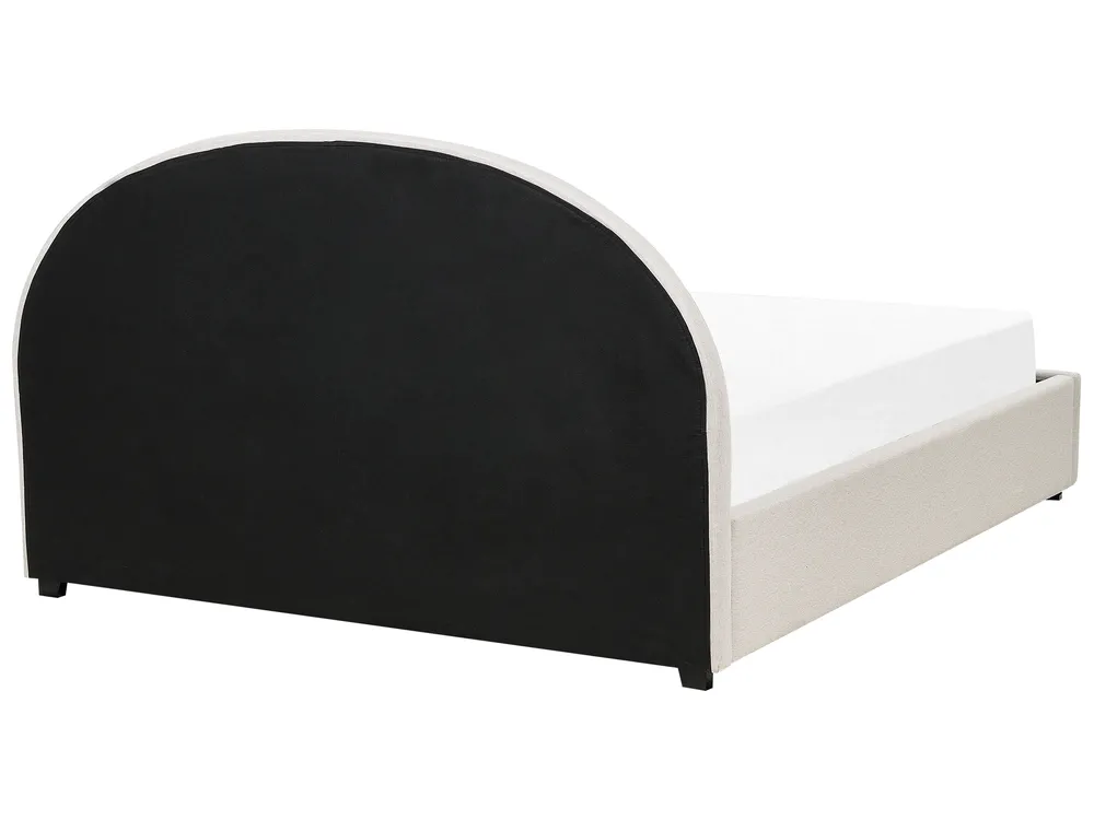 Ottoman Bed VAUCLUSE Fabric Light Beige 180 x 200 cm (EU Super King)_876642