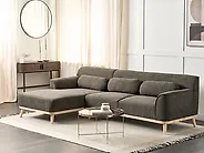 Corner Sofa SIMOS Corduroy Dark Green Right Hand_1183789