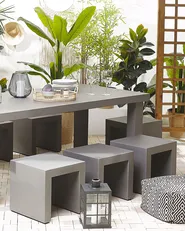 Set of 2 Garden Chairs TARANTO Concrete Grey_775821