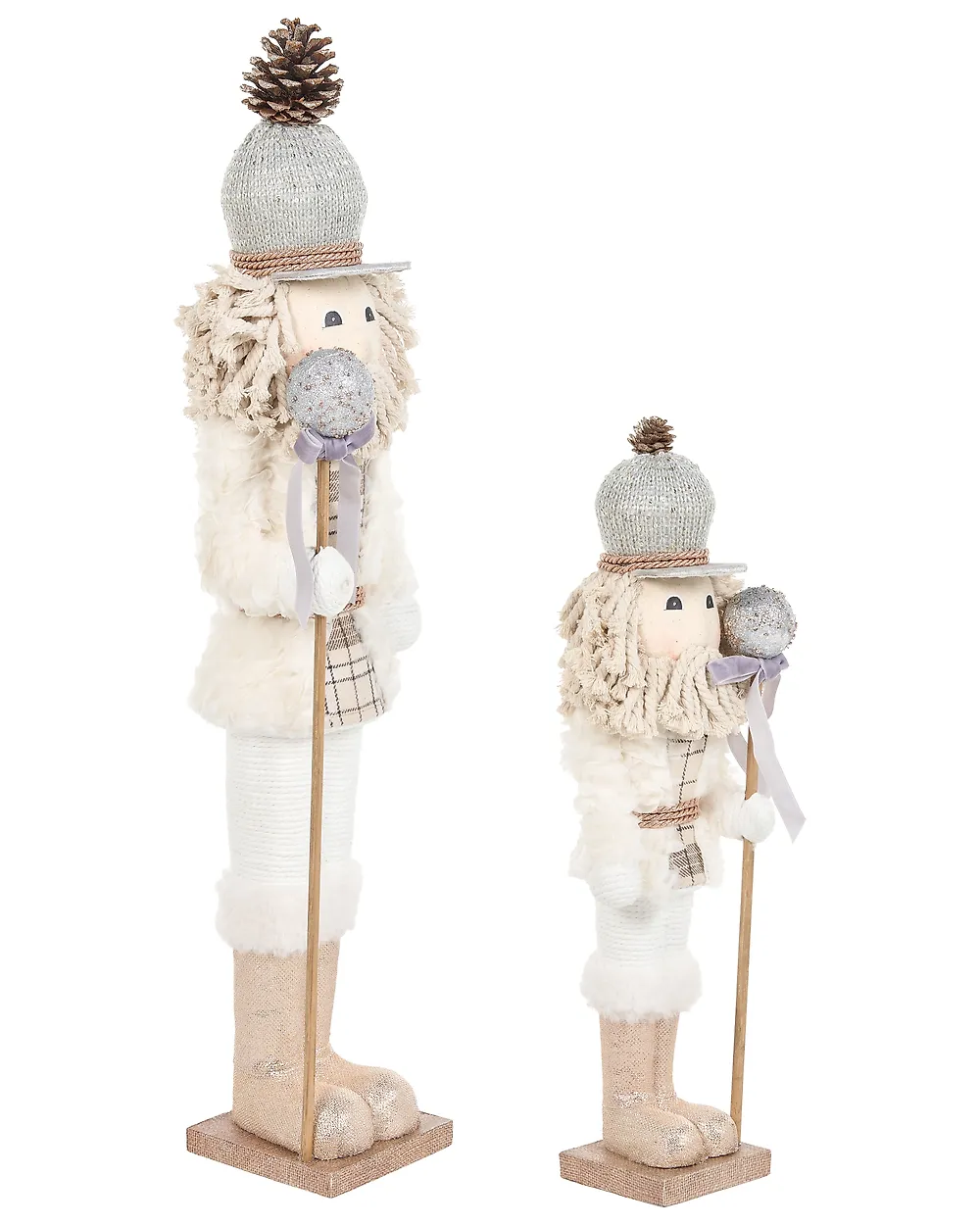 Koristesetti 2 kpl ALANIEMI 52/79 cm Pähkinänsärkijä Beige