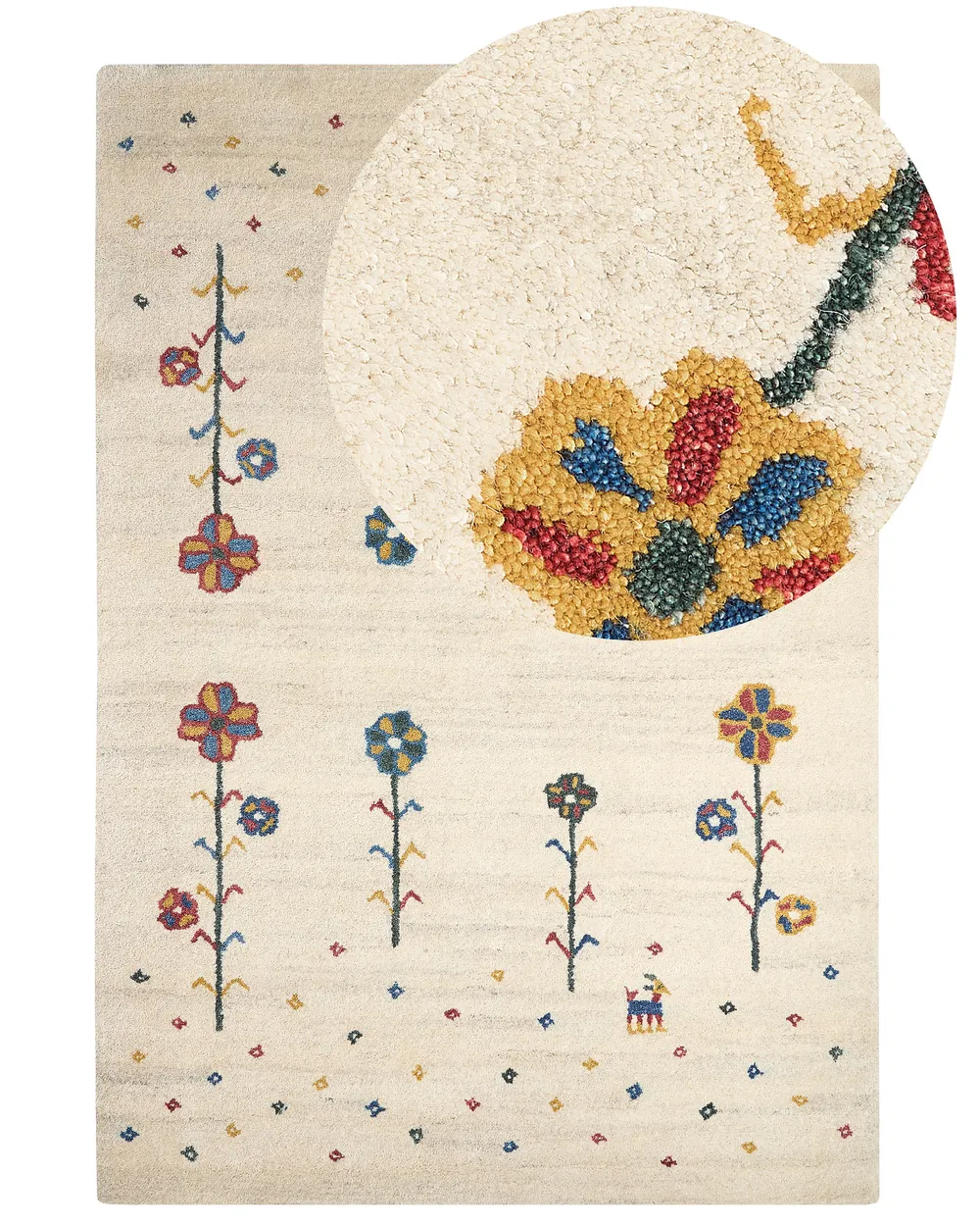Rug HUSUNLU Beige 140 x 200 cm Gabbeh Wool