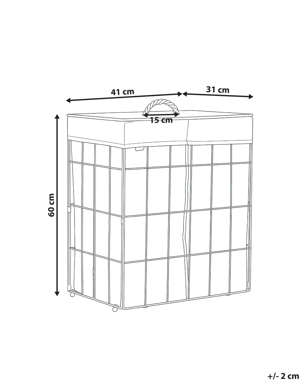 Tvättkorg med lock APOTERI Metall Vit 72 L_1063745