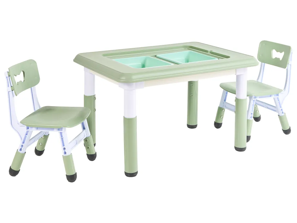 Kids Table with Chairs BONDO Green_1124387