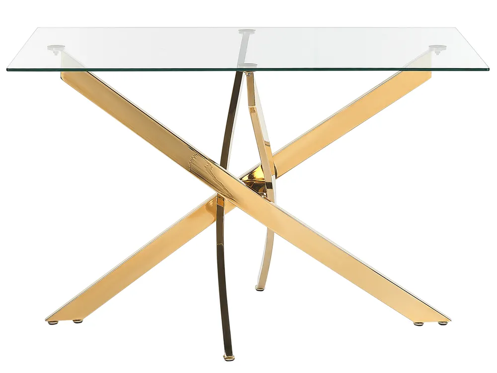 Dining Table MARAMO Gold 120 cm 70 cm Tempered Glass_875468