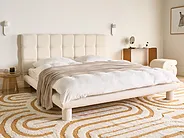 Bed Boucle CRESSAT 180 x 200 cm (EU Super King) Off-White_1150977