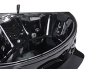 Corner Hot Tub with LED CUYABENO 2110 x 1500 mm Black_1033712