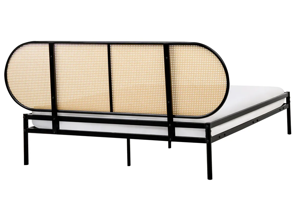 Bed PE Rattan BOULIN 160 x 200 cm (EU King Size) Black_976729