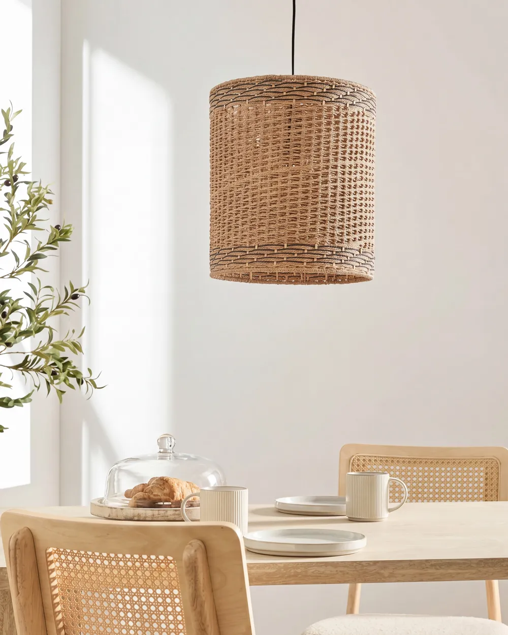 Pendant Lamp LUAPULA Paper Rope Natural_1079786