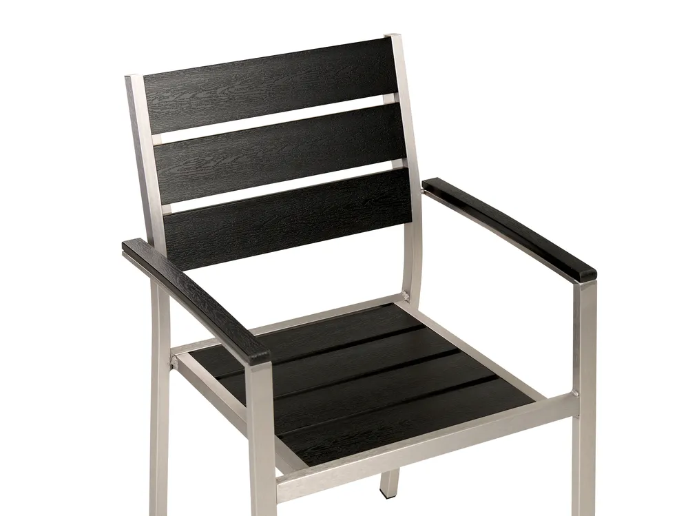 Garden Dining Set 6 Seater VERNIO Black/ Silver_862873
