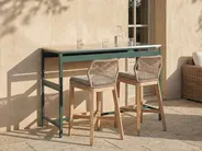 2 Piece Outdoor Kitchen Set with Bar Table MAENZA Green Metal_1045188