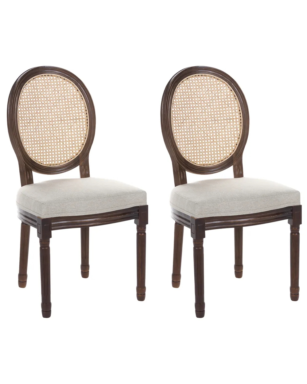 Tuolisetti 2 kpl NIVLOC Puu Tummanruskea/beige