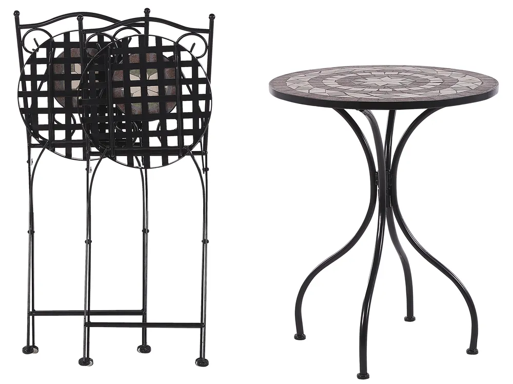 Bistrosetti taitettava CARIATI Metalli Musta_825738