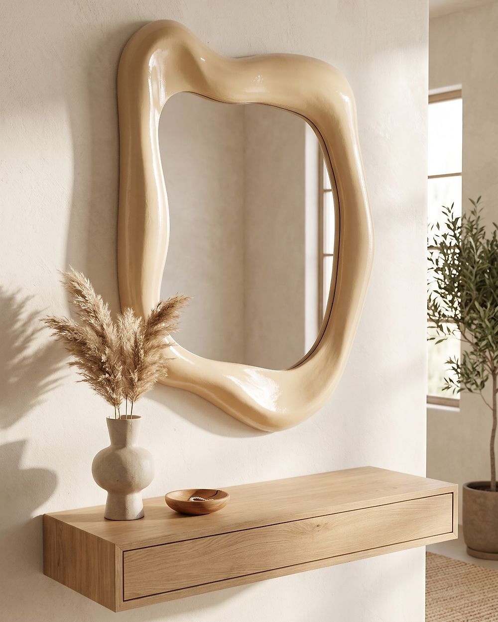 Väggspegel SANTEC 59 cm 77 cm Guld