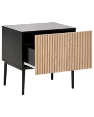 Bedside Table BLYTHE Natural Ash Wood Black_968579