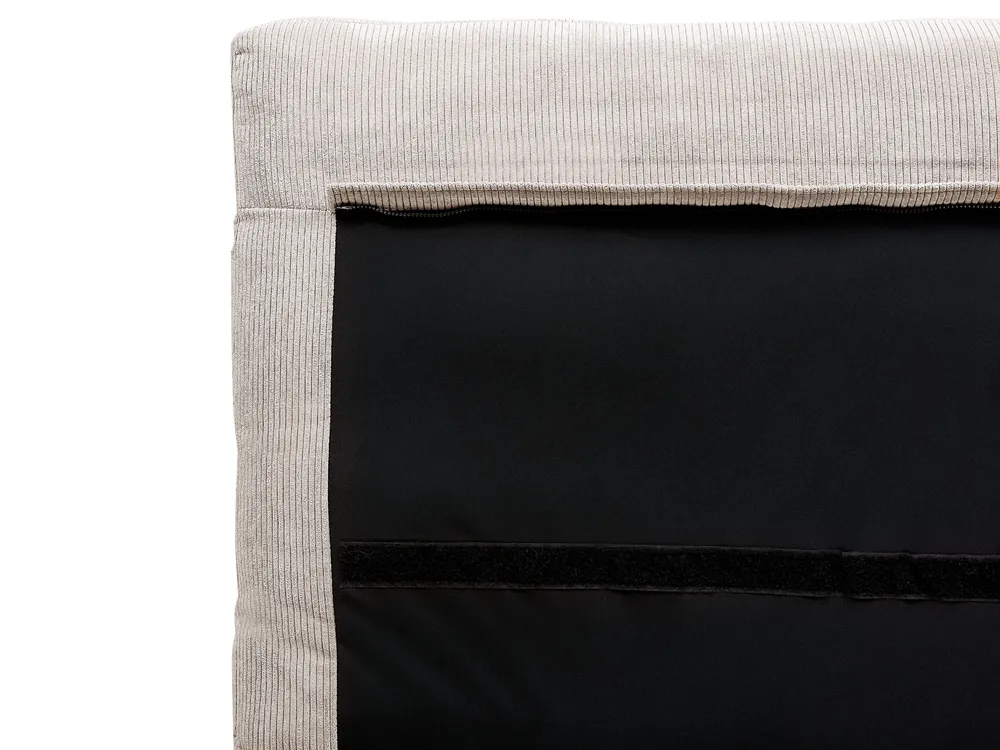 Bed Corduroy MELLE 140 x 200 cm (EU Double) Light Beige_882190