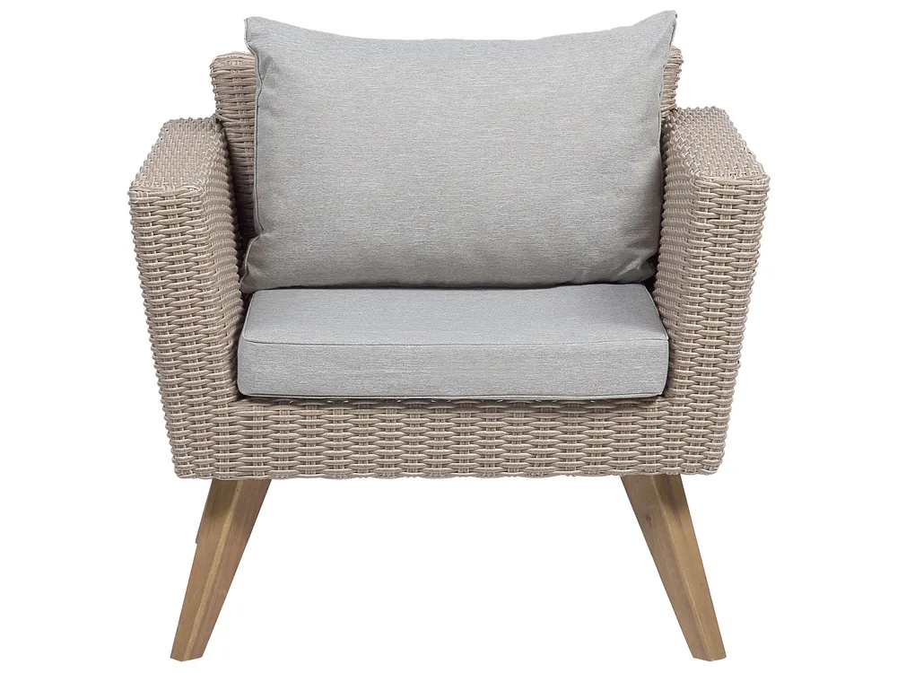 Garden Lounge Set with Table 5 Seater VITTORIA PE Rattan Grey_745836