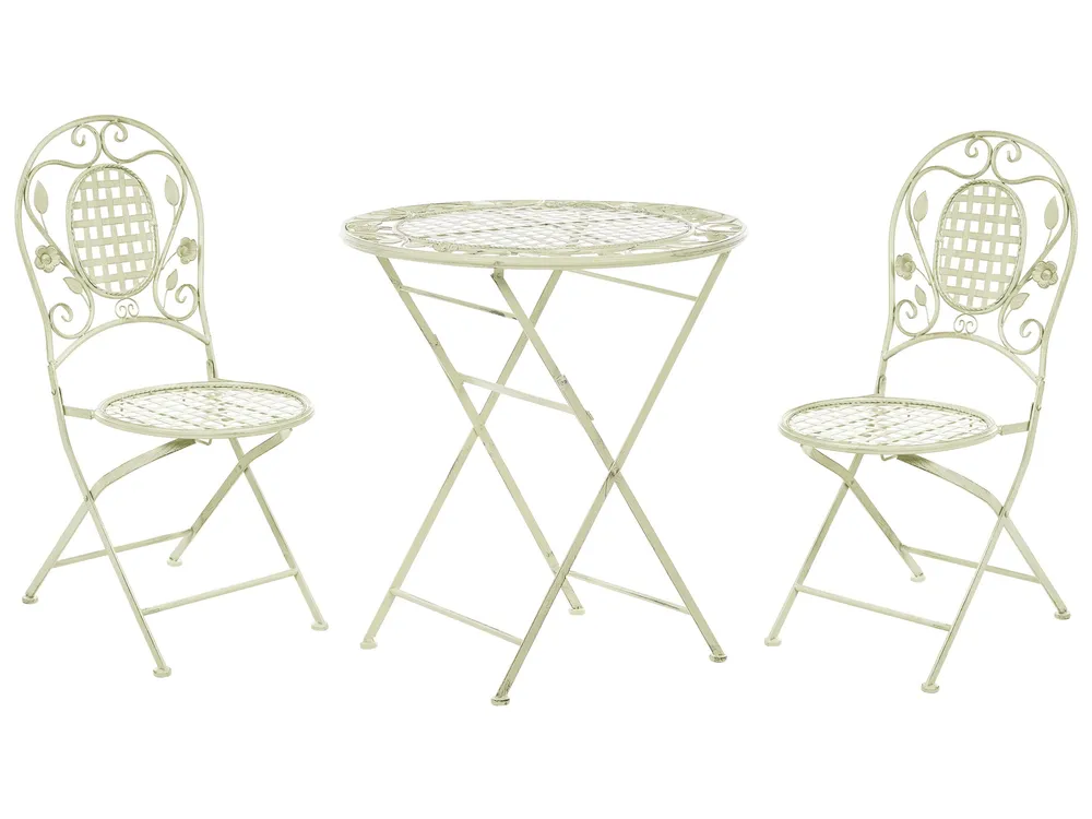 Bistro Set Folding BIVIO Metal Light Green