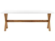 Garden Dining Set with Benches 6 Seater OLBIA Concrete White_829725