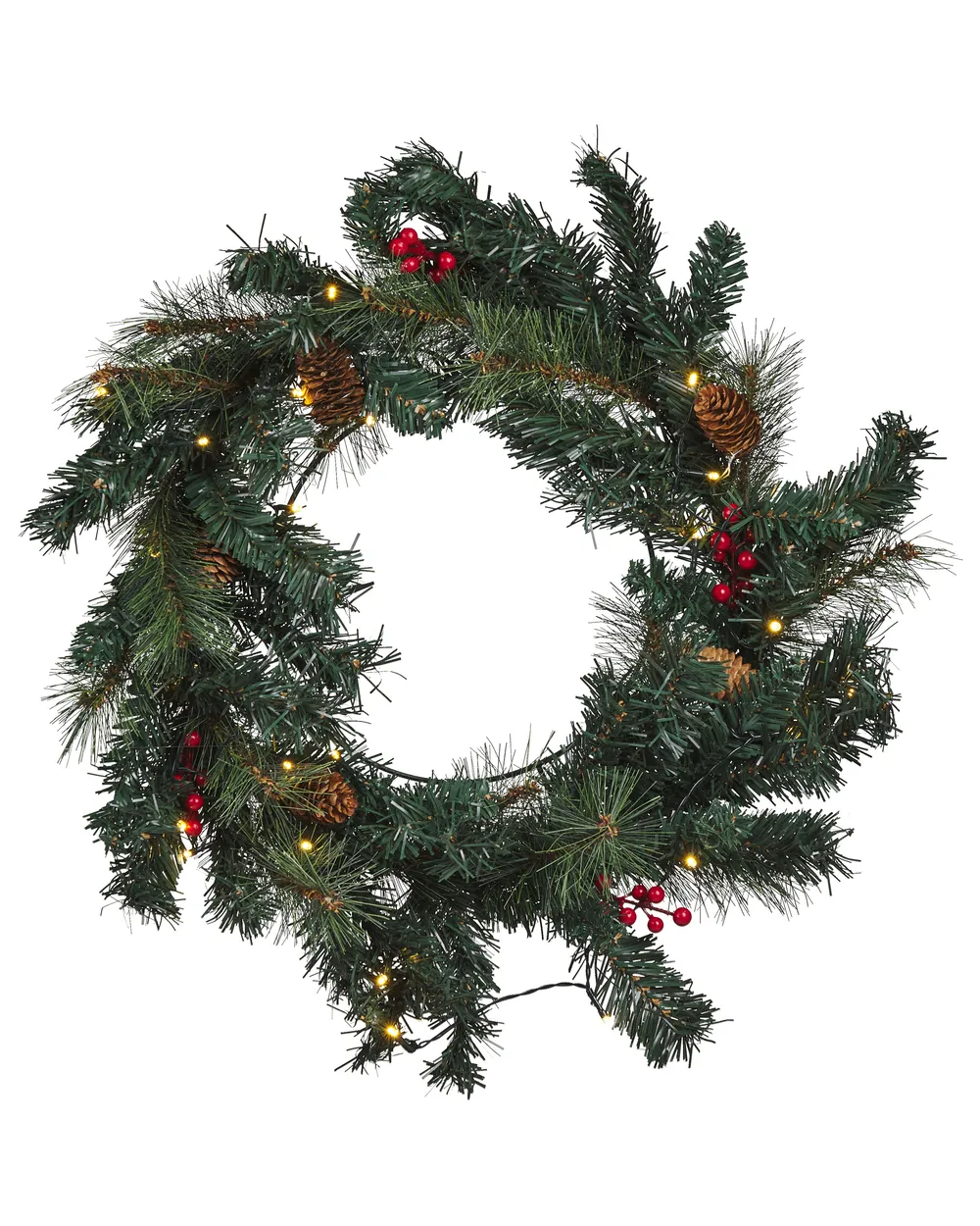Christmas Wreath LED TENALA 60 cm Green