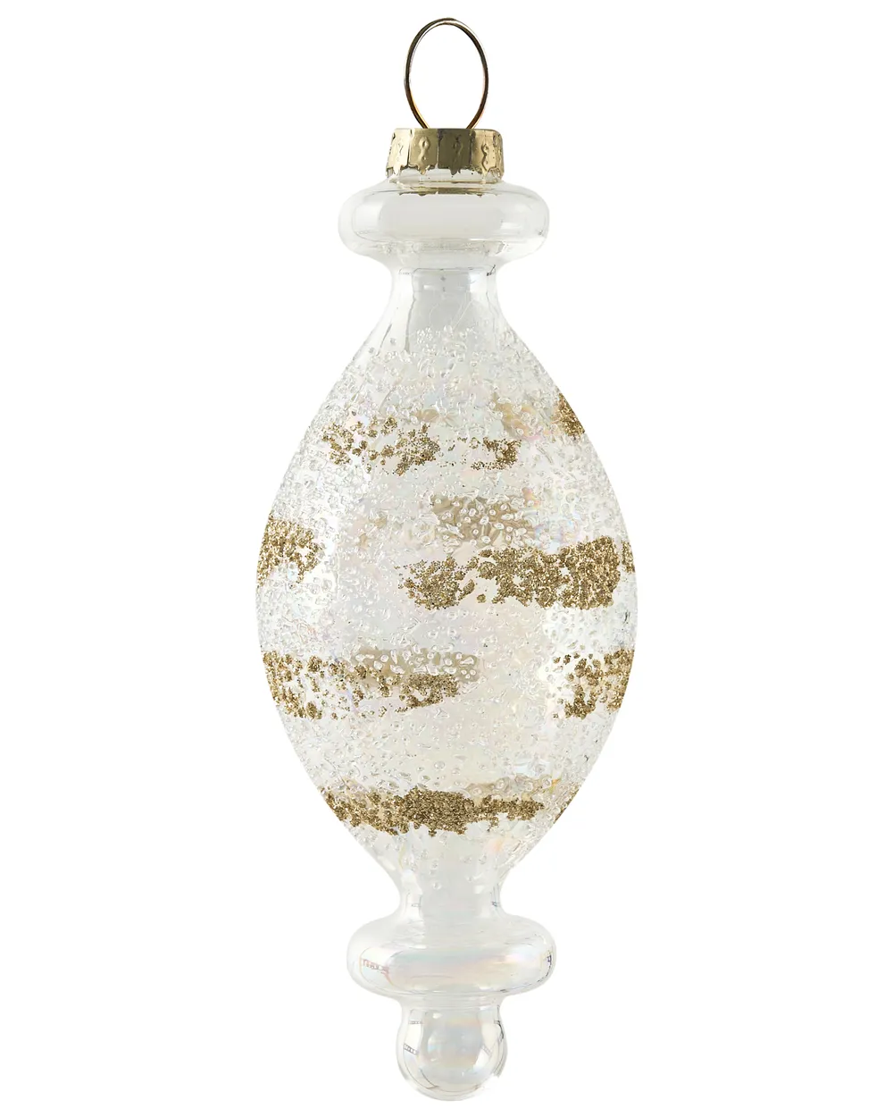 Set of 25 Baubles ICICLE Glass Transparent/ Gold_1028438