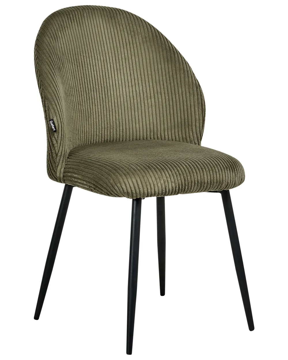 Set of 2 Dining Chairs ELOY Corduroy Dark Green_1006529